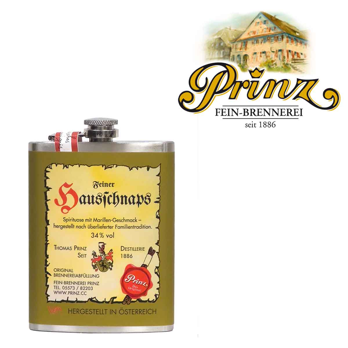 Prinz (Flachmann) feiner Hausschnaps 34%