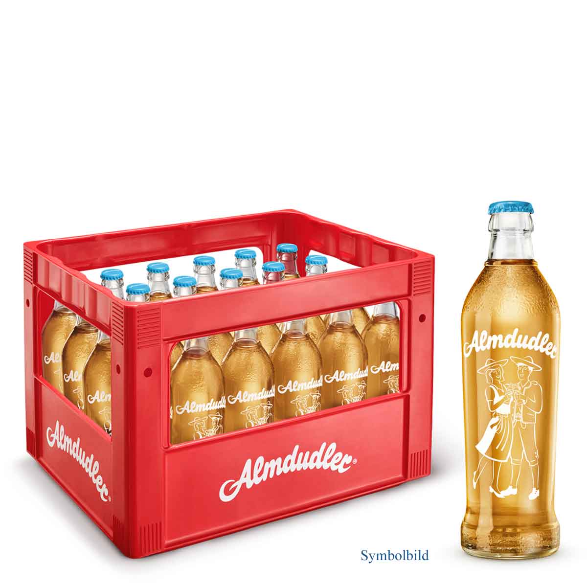 Almdudler Kräuterlimonade zuckerfrei Glas